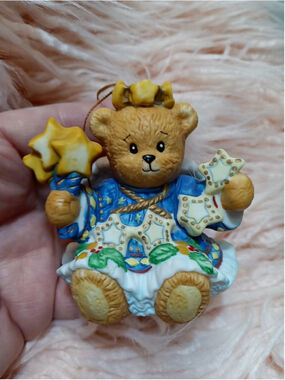 Lucy Rigg Angel Teddy Bear Porcelain FRANCES Chapeau Noelle Hanging Ornament